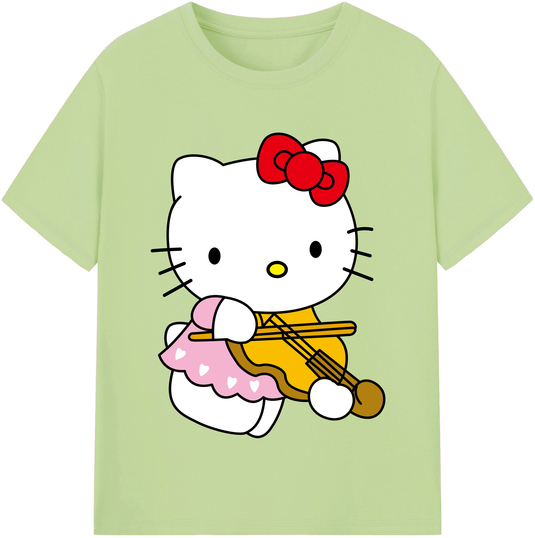 （画像用） Hello Kitty ハローキティ 綿100％半袖Tシャツ（フロントプリント）